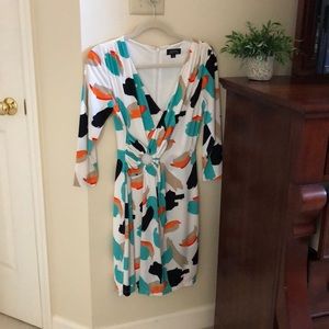 Tahari faux wrap dress